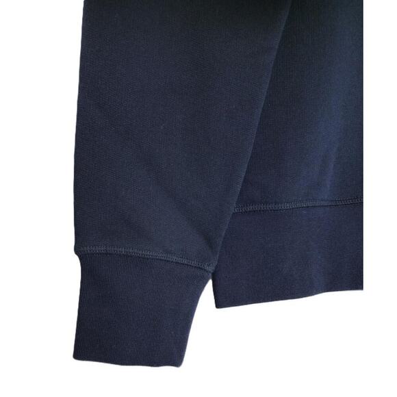 The Men's Store Half-Zip Cotton Fleece Pullover Sweatshirt Navy Small NWT - Picture 4 of 5